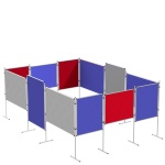 Stecktafel-Set,  6 Tafeln 170x120 cm, 6 Tafeln 120x100 cm, 12 T-Fuß Stative, 